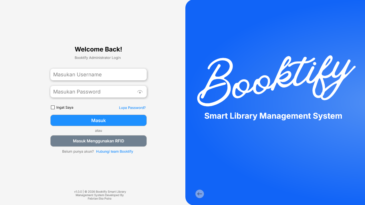 Booktify Login Page